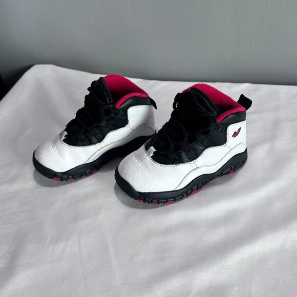 JORDAN 10 Retro Toddler Shoes White Black Red Varsity Chicago Sneakers Size 7C - Picture 5 of 10